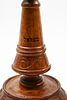 A pair of large and impressive candlesticks made of olive wood, decorated by hand in the holy Image - 4