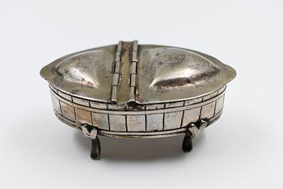 Antique German enamel perfume box, 19th century, designed in the form of a box with a 