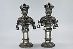 Pair of large "pomegranates" for a Torah scroll - Vienna.weight: 875 grams. 
A pair of silver Image - 1