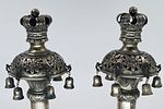 Pair of large "pomegranates" for a Torah scroll - Vienna.weight: 875 grams. 
A pair of silver Image - 2