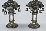 Pair of large "pomegranates" for a Torah scroll - Vienna.weight: 875 grams. 
A pair of silver Image - 3