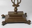 A five-reed lamp for a synagogue, Poland , the body of the lamp is decorated with open flora Image - 10