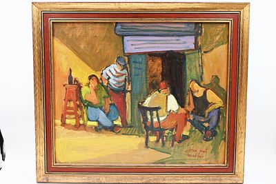 אבי שוורץ - משחקים ביפו.
שם האמן: אבי שוורץ
טכניקה: שמן על מזוניט
פרטים: חתום וממוסגר מידות 