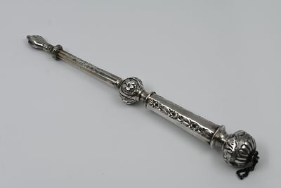 "Yad" for a Torah scroll - Austria-Hungary. Dated 1854 
A silver "hand" for a Torah scroll. 