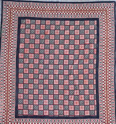 Ajrakh / Ajrak fabric. 
Decorated with a traditional print made using handmade wooden stamps 