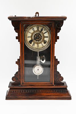 Magnificent antique pendulum mantel clock, USA, late 19th century. 
Rare collectible antique 