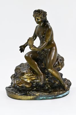 Classical bronze statue, France, 19th century, a mythological female figure (the goddess of 