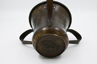 Rare. Washing cup, Natla, made of copper, Poland, 19th century, with three handles decorated 