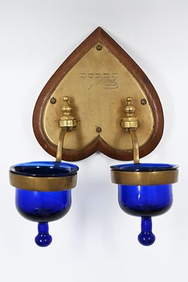 Shabbat hanging candlestick made of brass, Cochin-India, late 19th century, early 20th 