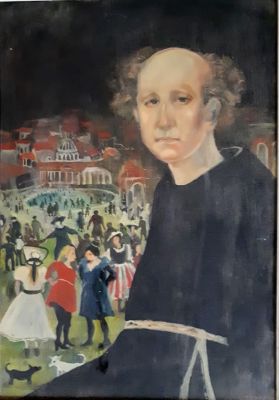 גרטי רובינשטיין (1945-2001) - מתוך עיזבון של אספן וסוחר אמנות מוכר
רב תרבותית בירושלים 
שמן על בד 