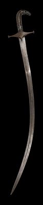 **NO RESERVE** A Persian Sword with a Silver-Accented Hilt and Wire-Wrapped Grip, 19th Century. 