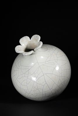 A Chinese Ge-Type Glazed Porcelain Vase, Qianlong Mark. A Chinese Ge-Type Glazed Porcelain Vase 