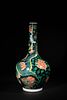 A Chinese Wucai Porcelain Dragon Flower Bottle Vase, Kangxi Mark. A Chinese porcelain bottle Image - 1