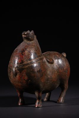 A Chinese Gilt Bronze Horse Figure, Possibly Tang Dynasty. A Chinese gilt bronze Tang Dynasty 