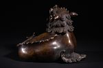 A Chinese Bronze Lion Censer, 19th Century. A patinated bronze figure of an East Asian-style Image - 5