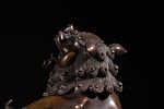 A Chinese Bronze Lion Censer, 19th Century. A patinated bronze figure of an East Asian-style Image - 6