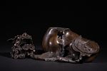 A Chinese Bronze Lion Censer, 19th Century. A patinated bronze figure of an East Asian-style Image - 7