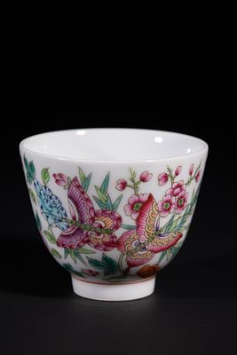 A Chinese Famille Rose Porcelain 'Flower and Butterfly' Bowl, Jiaqing Mark. A Chinese Famille 