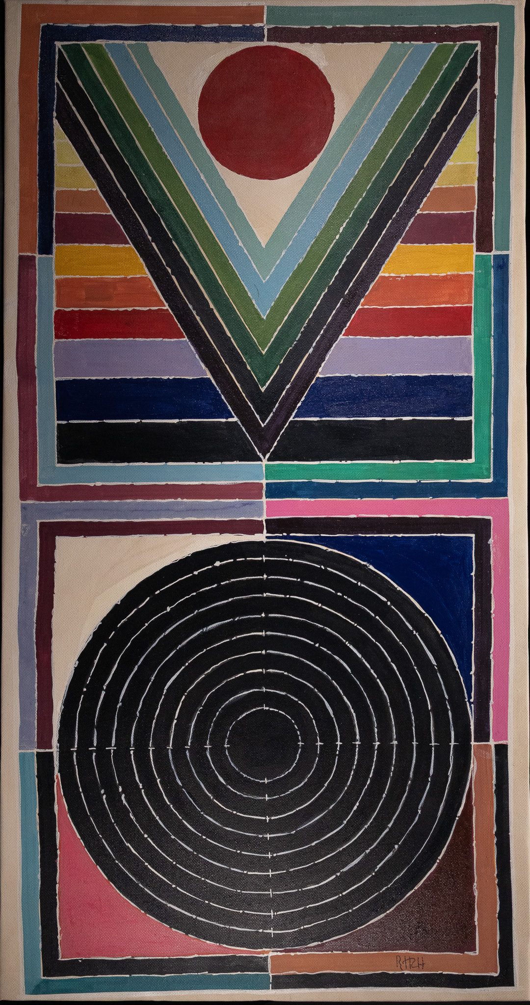 SAYED HAIDER RAZA (1922-2016), GEOMETRIC ABSTRACTION WITH BINDU MOTIF.