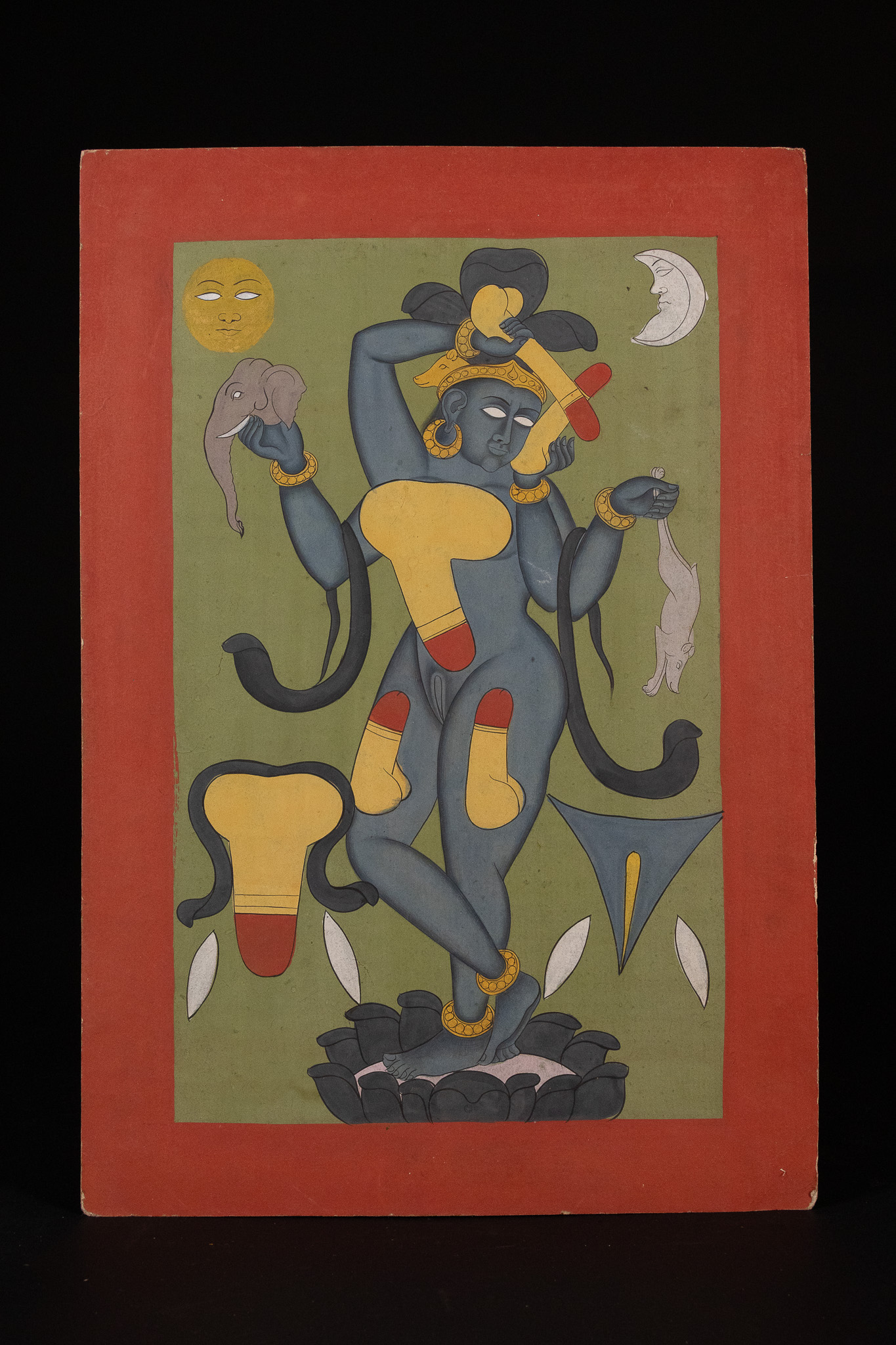 RAJASTHAN SCHOOL, 18TH OR 19TH CENTURY, 'A TANTRIC REPRESENTATION OF A MULTI-ARMED DEITY'.