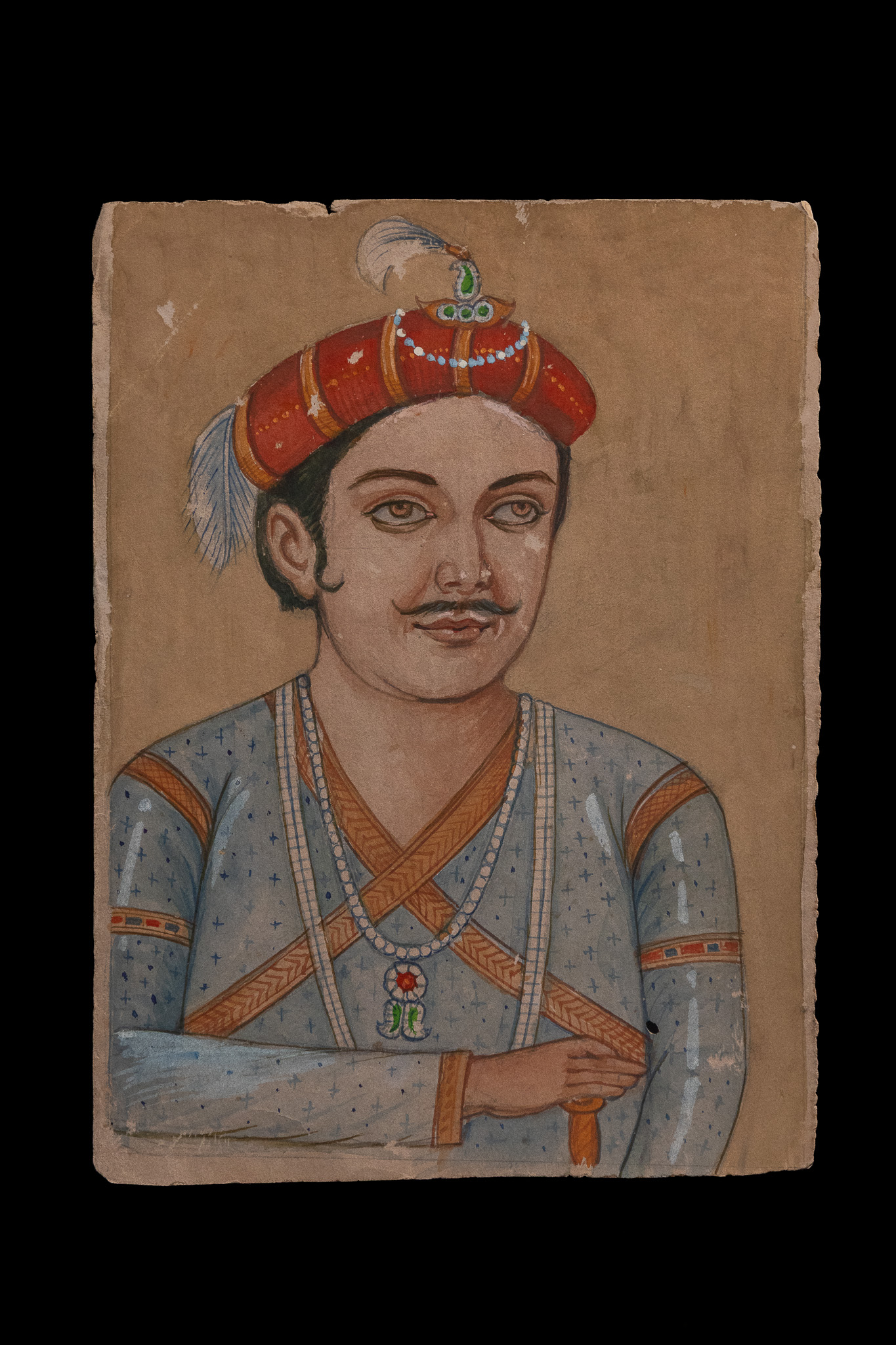 NORTH INDIAN SCHOOL, 19TH CENTURY, A PORTRAIT OF A MUGHAL NOBLEMAN.