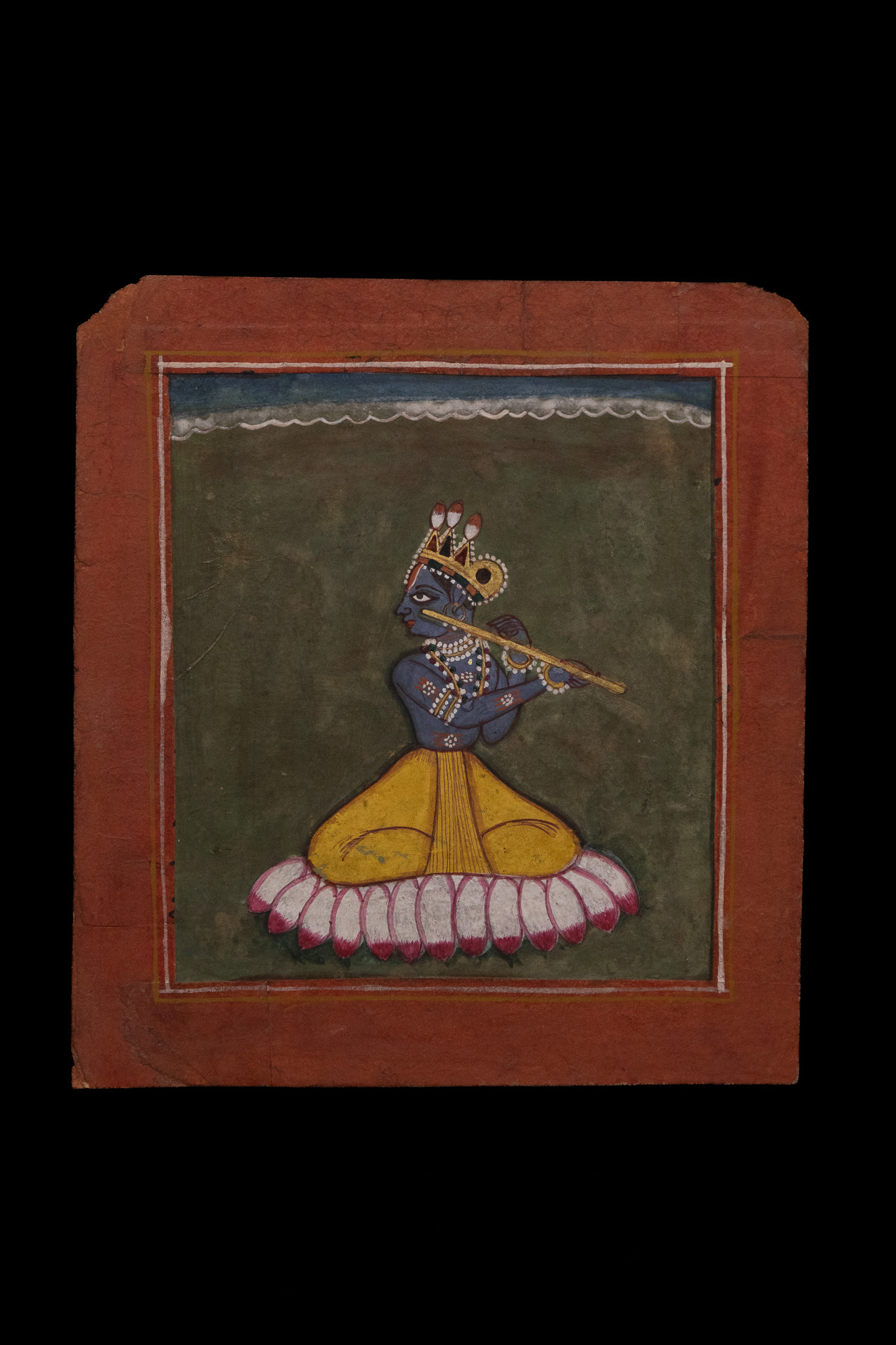 PAHARI SCHOOL, 19TH CENTURY, 'KRISHNA AS VENUGOPALA'.