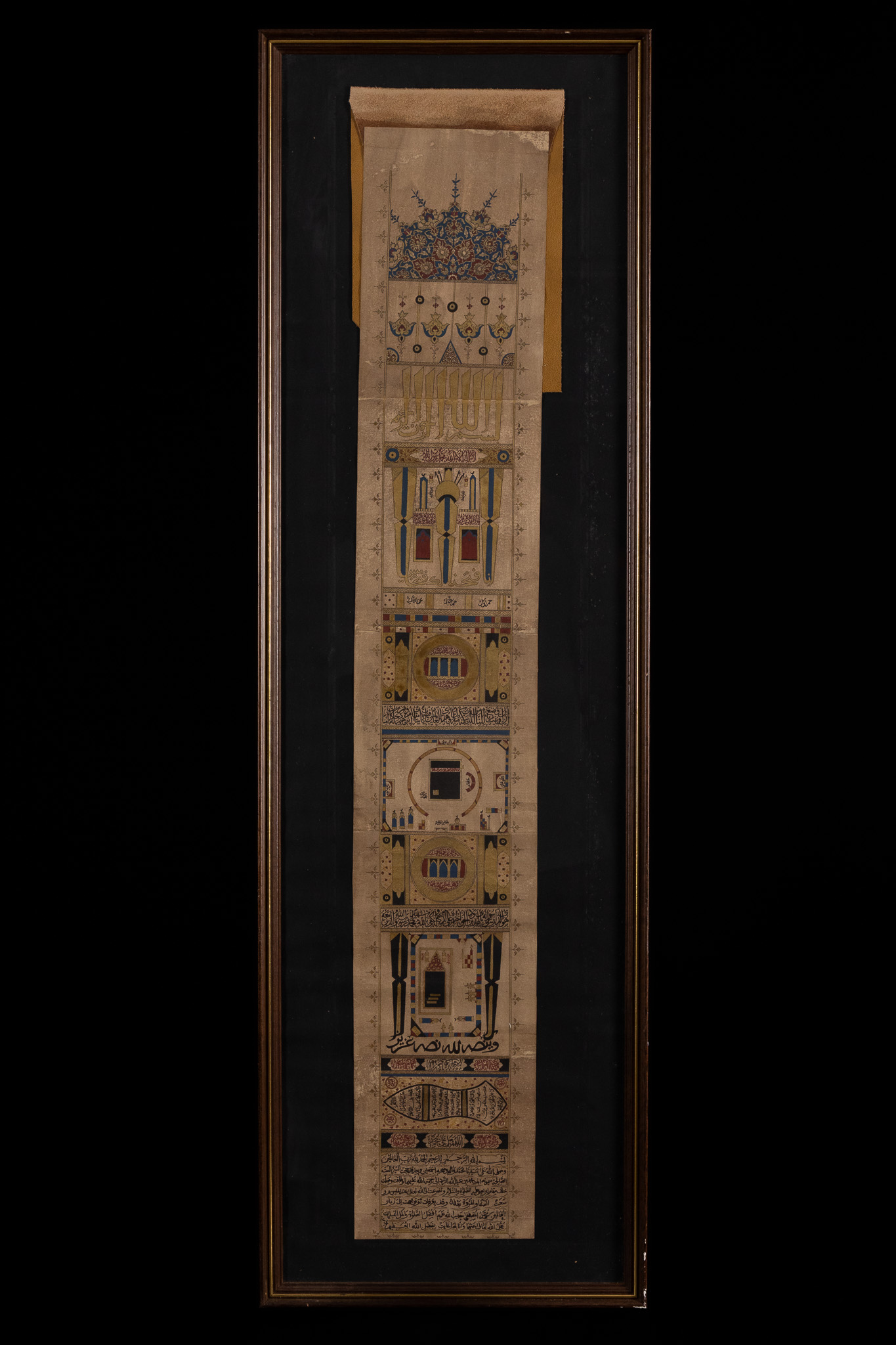 AN OTTOMAN ILLUMINATED HAJJ CERTIFICATE SCROLL.