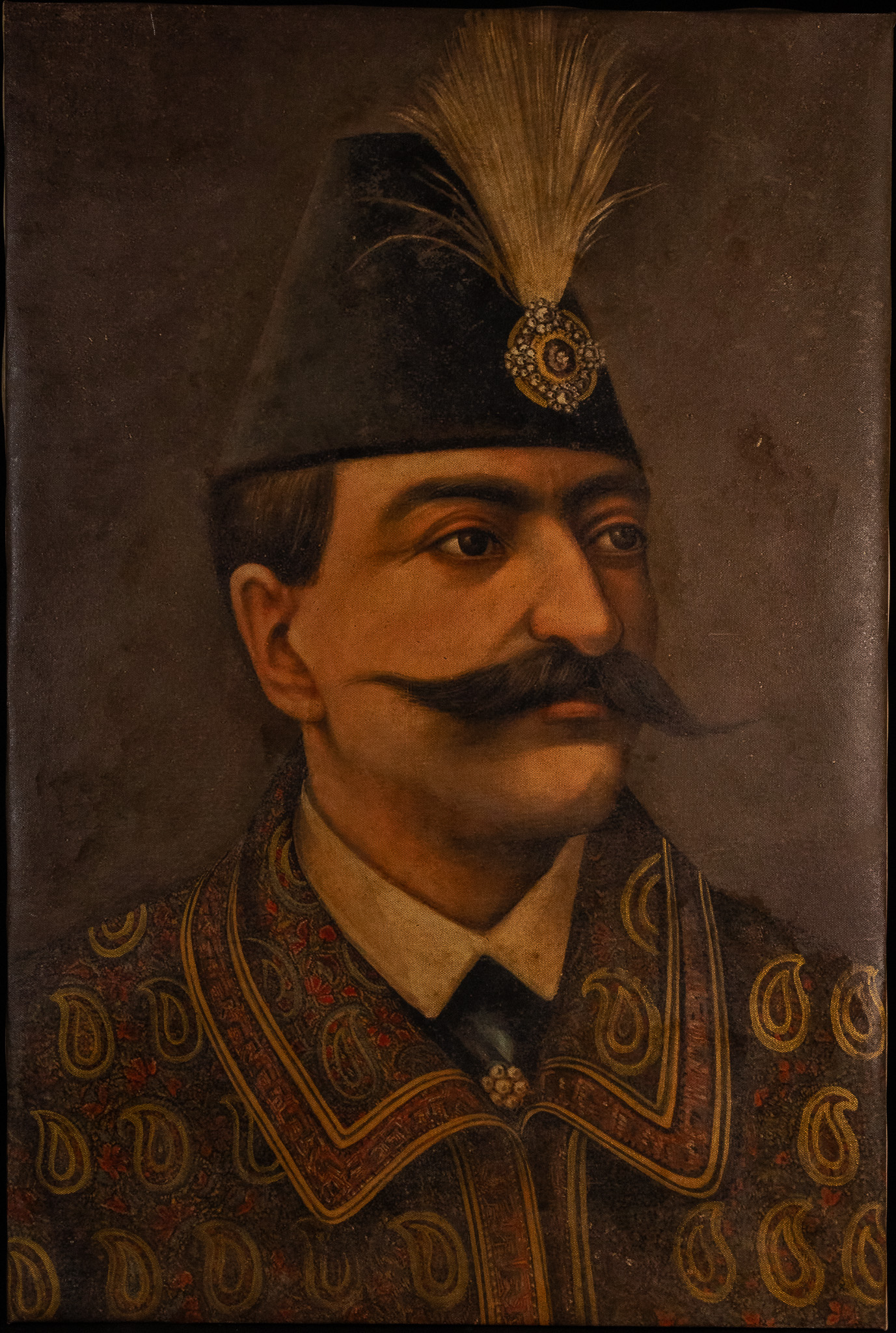 QAJAR SCHOOL, PORTRAIT OF NASIR AL-DIN SHAH QAJAR, 19TH CENTURY.