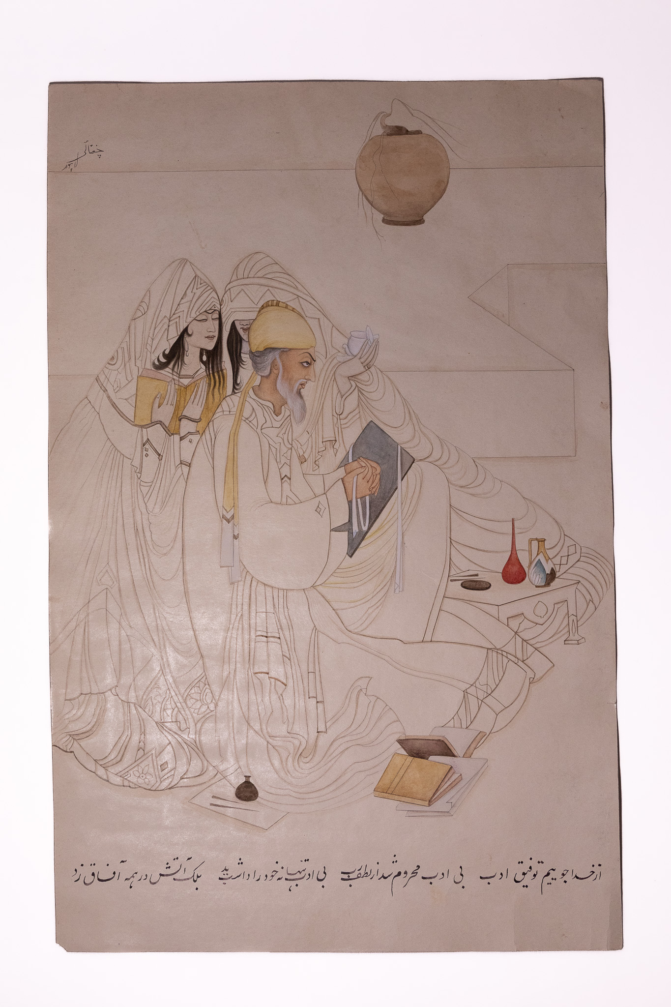 ABDUR RAHMAN CHUGHTAI (1897–1975), A FIGURAL COMPOSITION WITH ATTENDANTS.