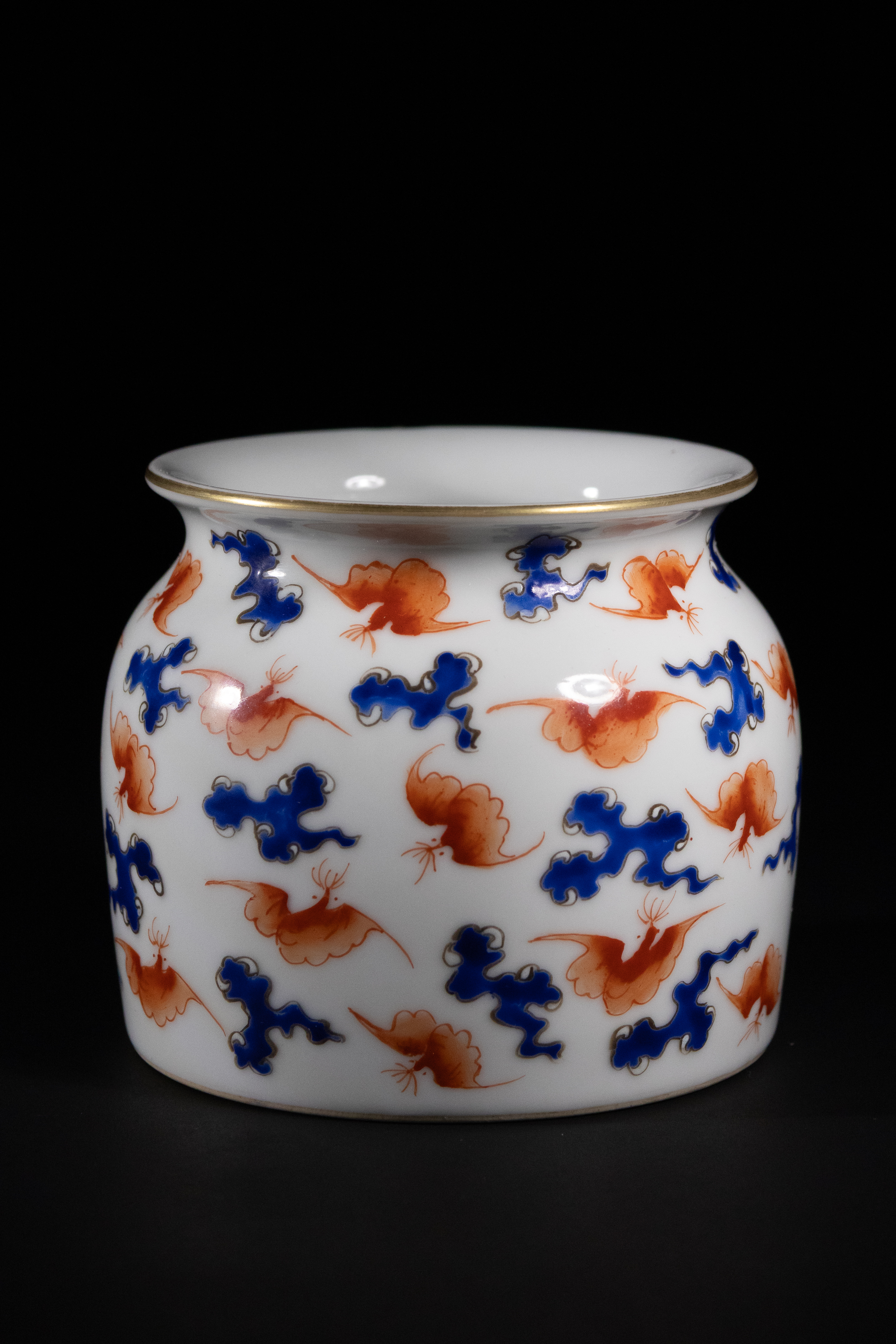 A Chinese Porcelain Jar with Iron Red and Underglaze Blue Cloud and Bat Motifs, Yongzheng Mark