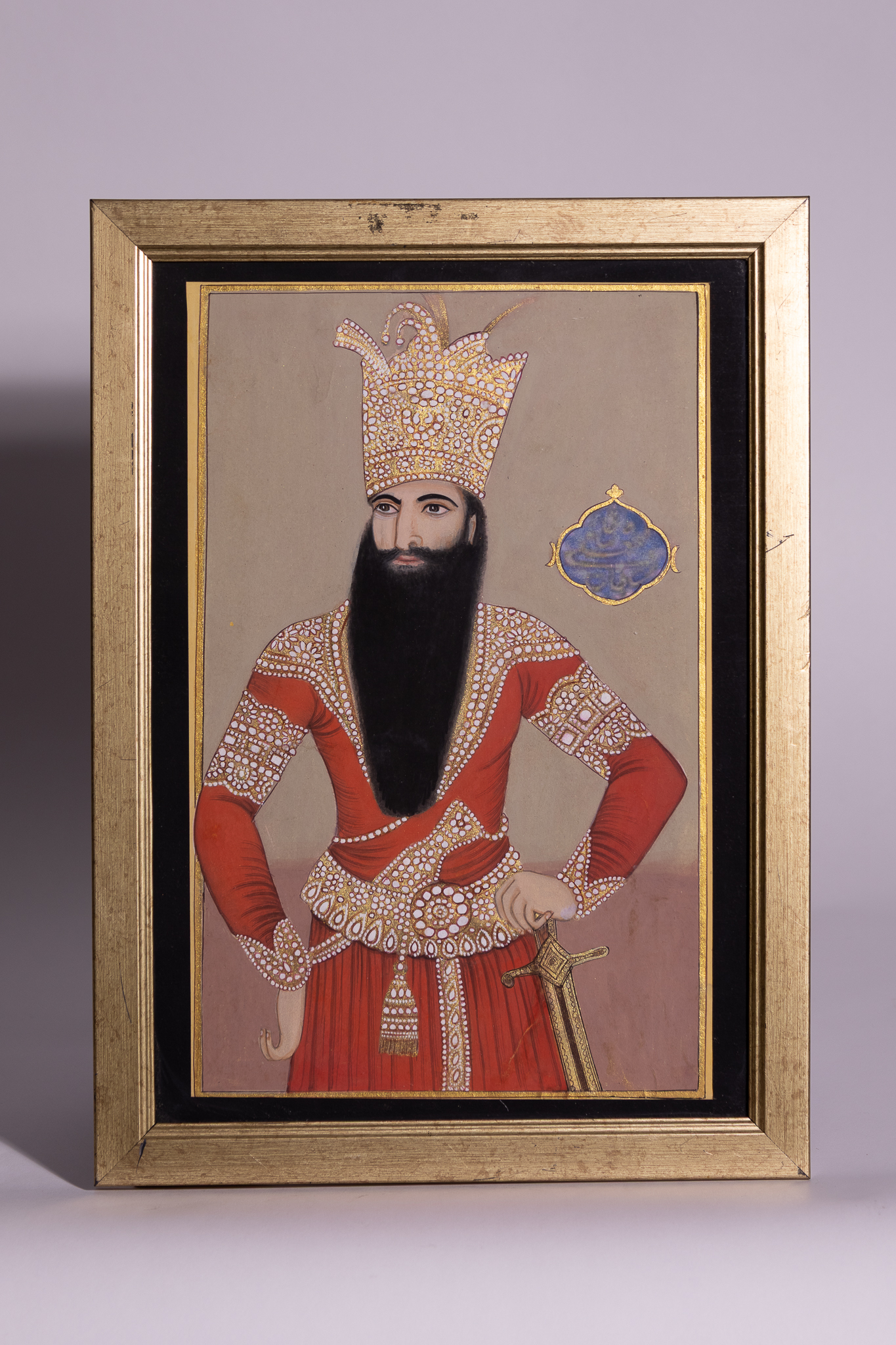 A QAJAR PORTRAIT OF FATH-ALI SHAH QAJAR, 19TH CENTURY.