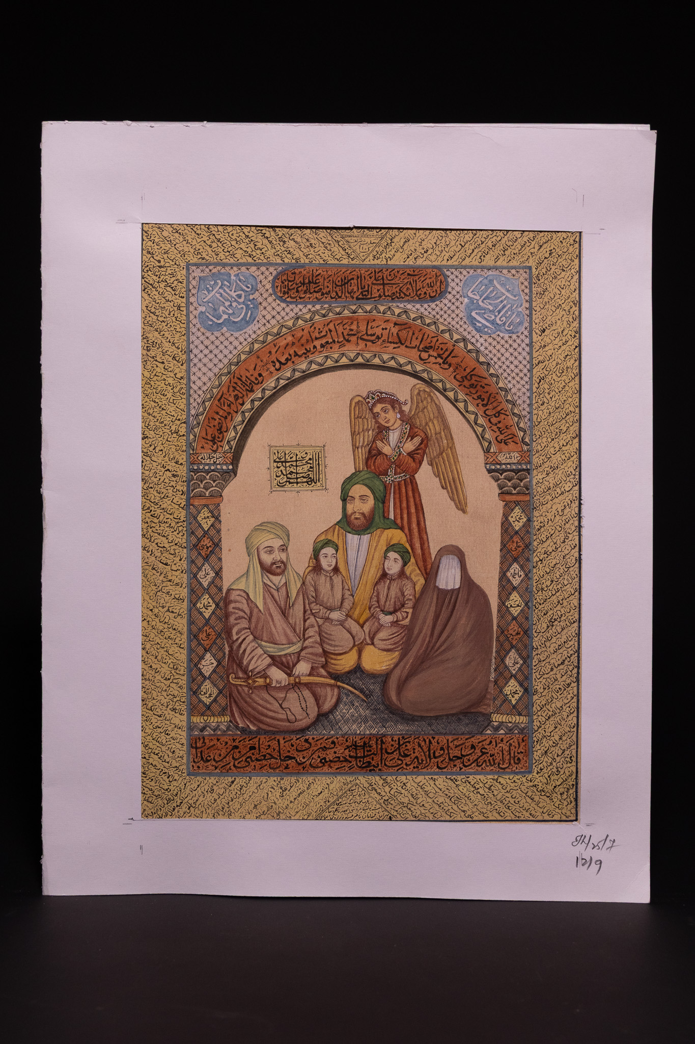 A PERSIAN PANJETAN DEVOTIONAL MINIATURE PAINTING.