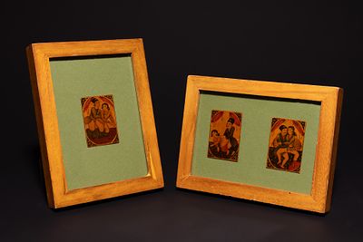 A TRIO OF QAJAR EROTIC MINIATURE PAINTINGS, 19TH CENTURY. The works are rendered in gouache 