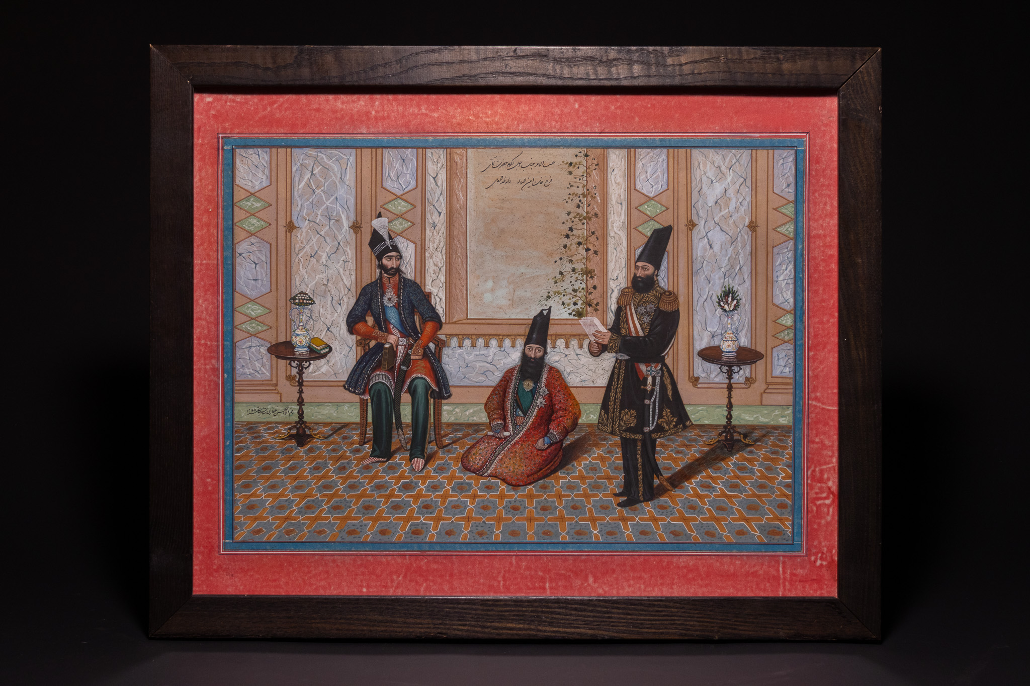 A PERSIAN QAJAR PAINTING BY ABU L-HASAN GHAFFARI SANI OL-MOLK, DATED AH 1265, 19TH CENTURY.