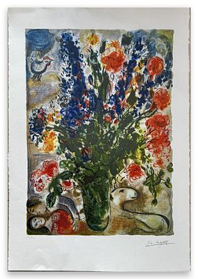 מארק שאגאל, ליטוגרפיה, 101x69 ס״מ, חתום בפלטה