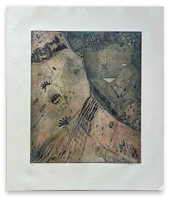 מייק דבורקיס, ליטוגרפיה, 66x56.5 ס״מ, חתום