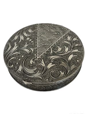 פודרייה, כסף ונחושת, 6.5x1 ס״מ, משקל כולל 80 גרם, חתום