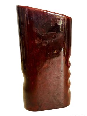 אגרטל בזיגוג חום, קרמיקה, 16x8x4