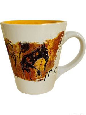 ספל עם הדפס סוסים, נעמן, 10.5x13 כחדש