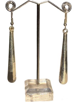 עגילי כסף, 6.0x0.9 ס״מ ללא התפס, משקל כולל 12 גרם, חתום 925 אלקטרופורמינג