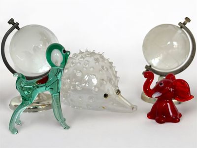 לוט 5 פסלוני זכוכית, גובה מקס 7 ס״מ