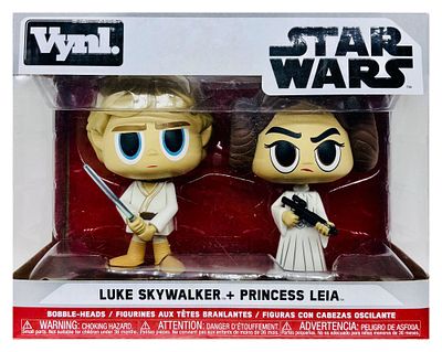 מארז שני פסלוני אספנות Vynl, STAR WARS, luke skywalker and princess leia, חדש באריזה