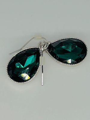 עגילים מוכספים משובצים, 2x1.5 ס״מ