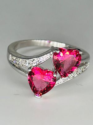 טבעת כסף 925 משובצת, מידה 8.25, חתומה