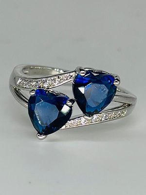 טבעת כסף 925 משובצת, מידה 7.25, חתומה