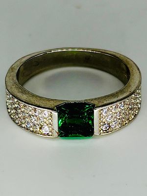 טבעת כסף 925 משובצת, מידה 8.25, חתומה