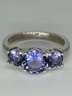 טבעת כסף 925 משובצת, מידה 7, חתומה