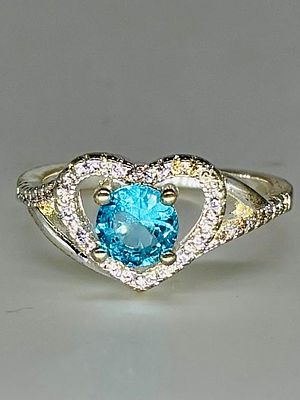 טבעת כסף 925 משובצת, מידה 7.75, חתומה