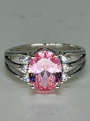 טבעת כסף 925 משובצת, מידה 8, חתומה