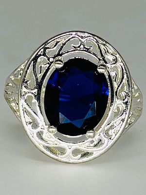 טבעת כסף 925 משובצת, מידה 7.75, חתומה